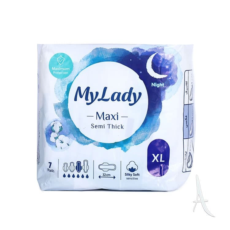 نوار بهداشتی مکسی نیمه ضخیم سیلکی سافت مای لیدی