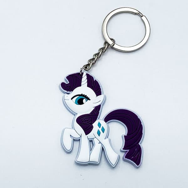 جاکلیدی سیلیکونی PVC یونیکورن سفید بنفش