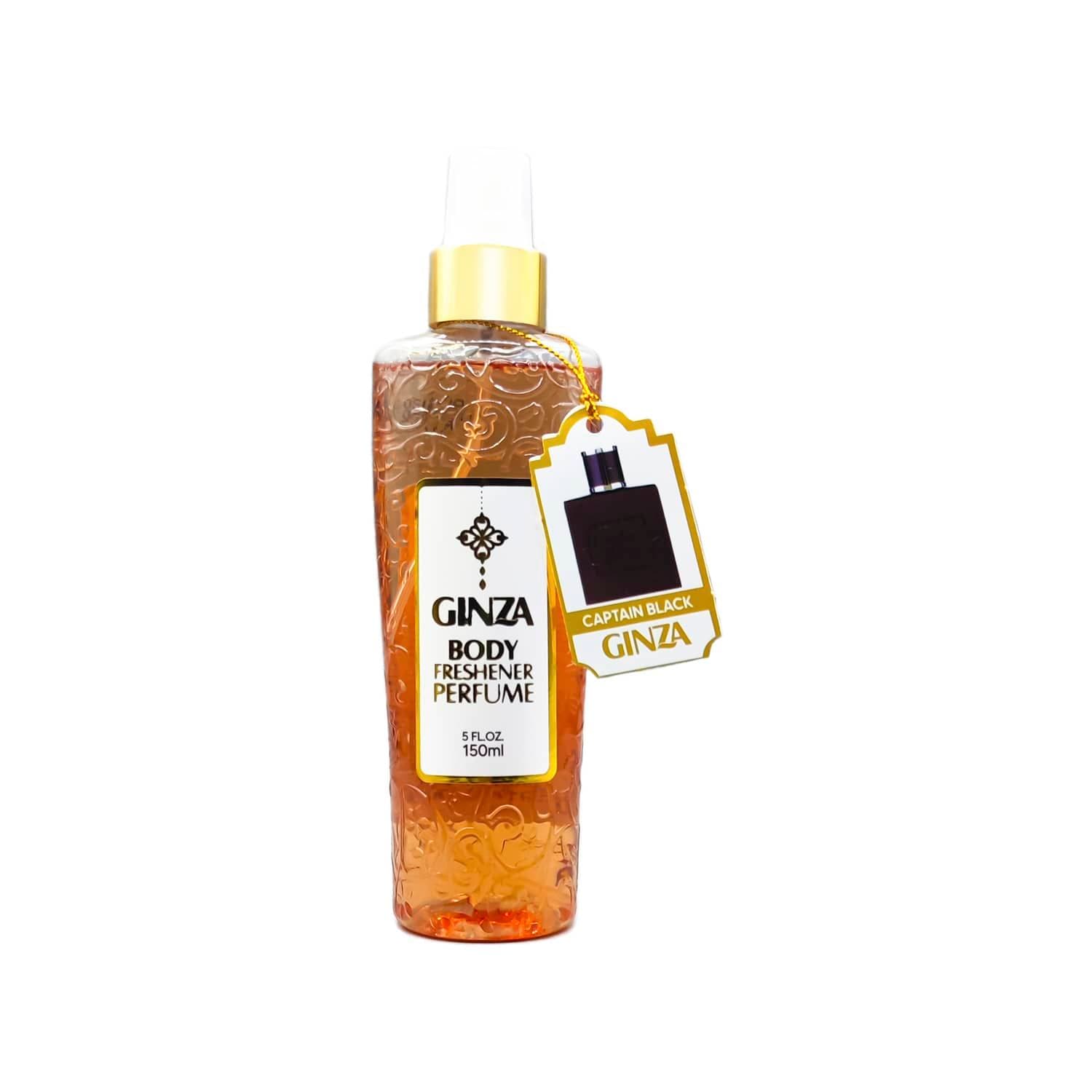 بادی اسپلش مردانه گینزا مدل Captain Black حجم 150 میلی لیتر