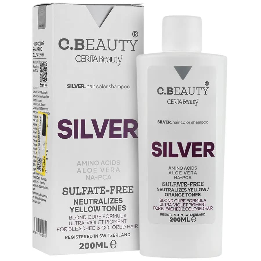 شامپو رنگساژ سیلور فاقد سولفات سریتا C.beauty