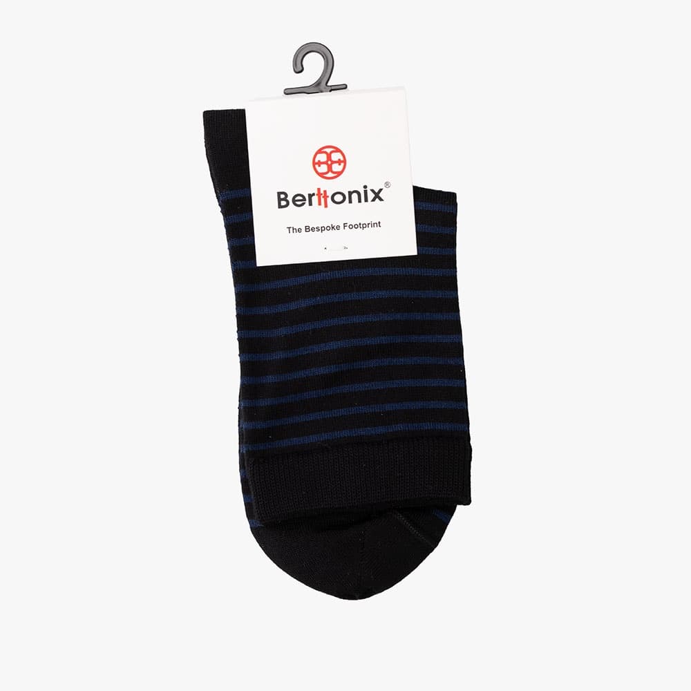 جوراب بامبو راه راه زنانه مشکی-سرمه ای