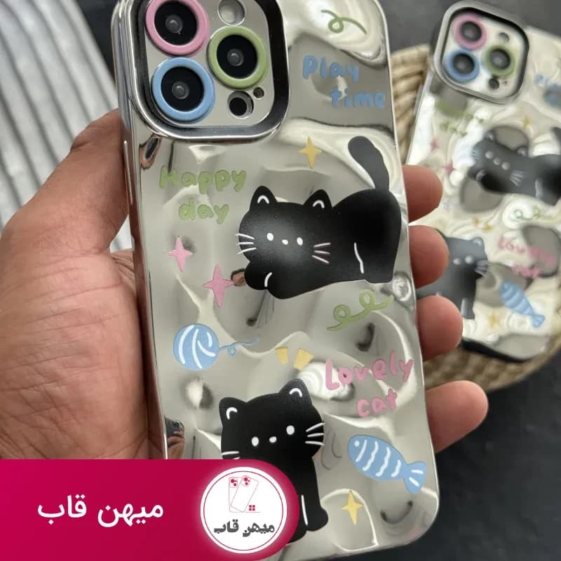 قاب موبایل آیفون گربه سیاه توهمی - کد (۹۳۶۸۰)