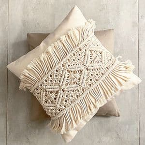 کاور کوسن مکرومه بافی مدل لوزی