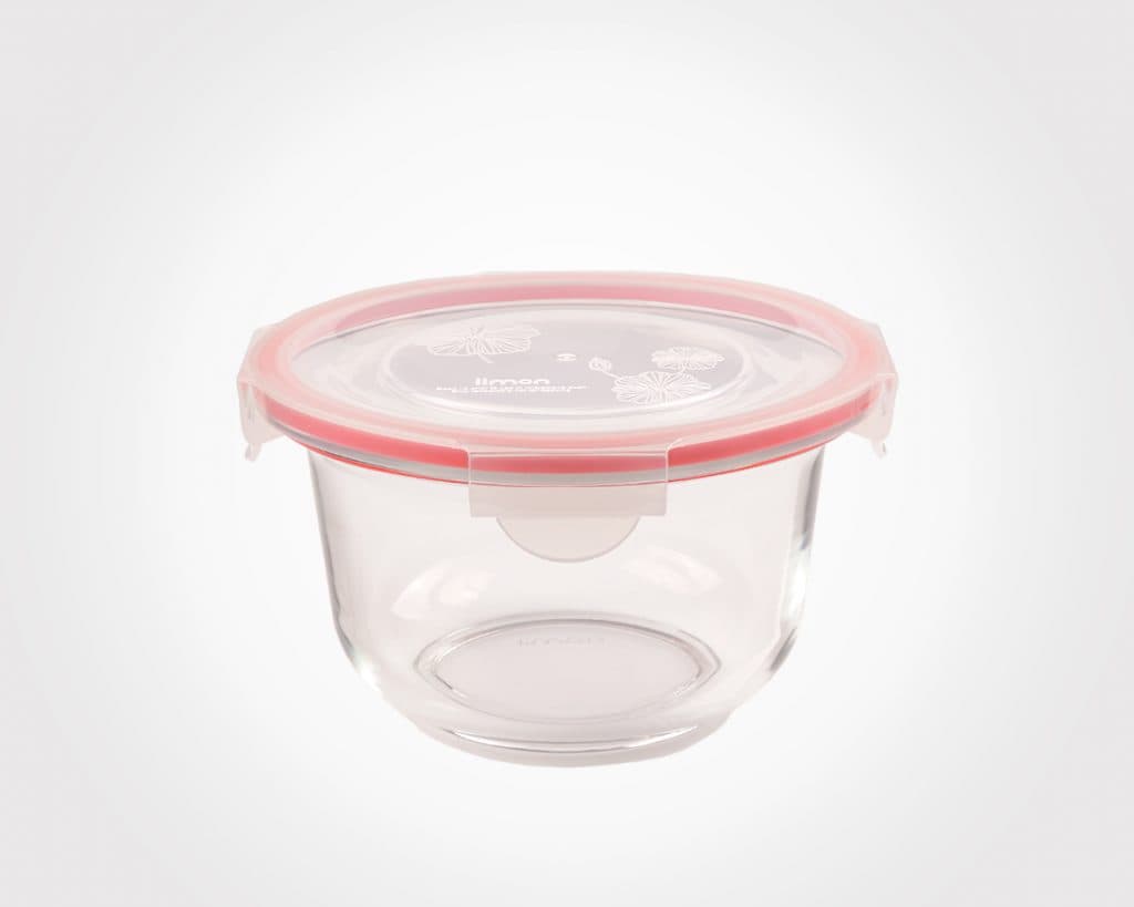 کاسه گرد شیشه ای دربدار بزرگ لیمون کد 2075