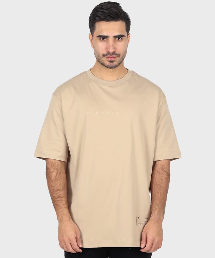 تیشرت لش کرم تیره مردانه برند تیپ نتی 8121