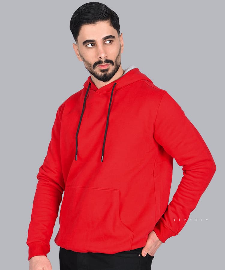 هودی قرمز ساده برند تیپ نتی 3072