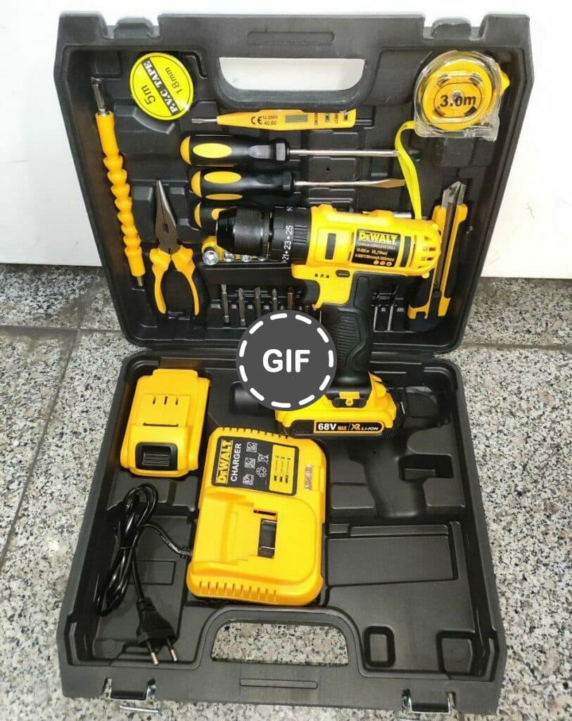 کیت دریل شارژی ۶۸ ولت سه نظام فلزی طرح دیوالت