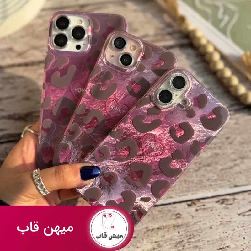 قاب گوشی آیفون پلنگ صورتی Honey Cherry - کد (۵۸۴۷۰)