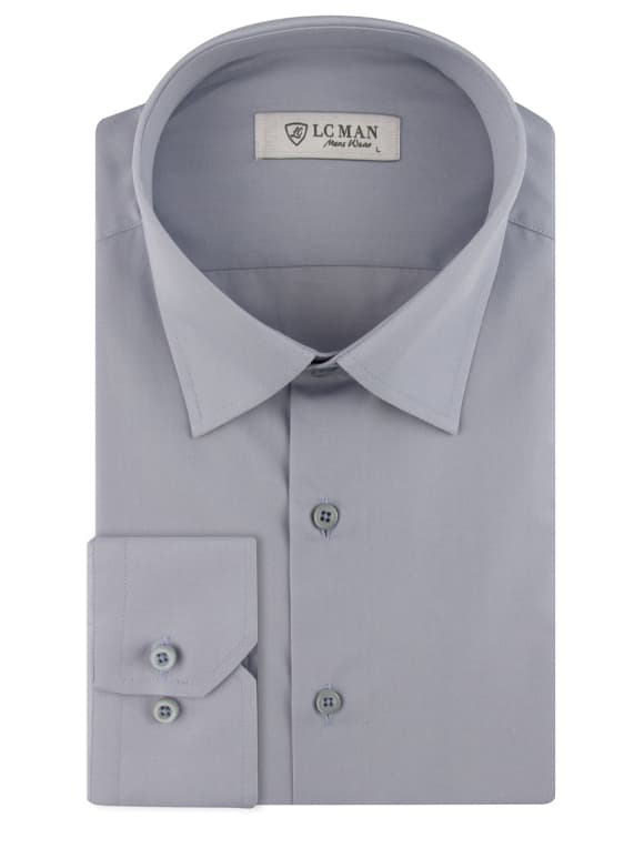 پیراهن مردانه طوسی آستین بلند ال سی من 057