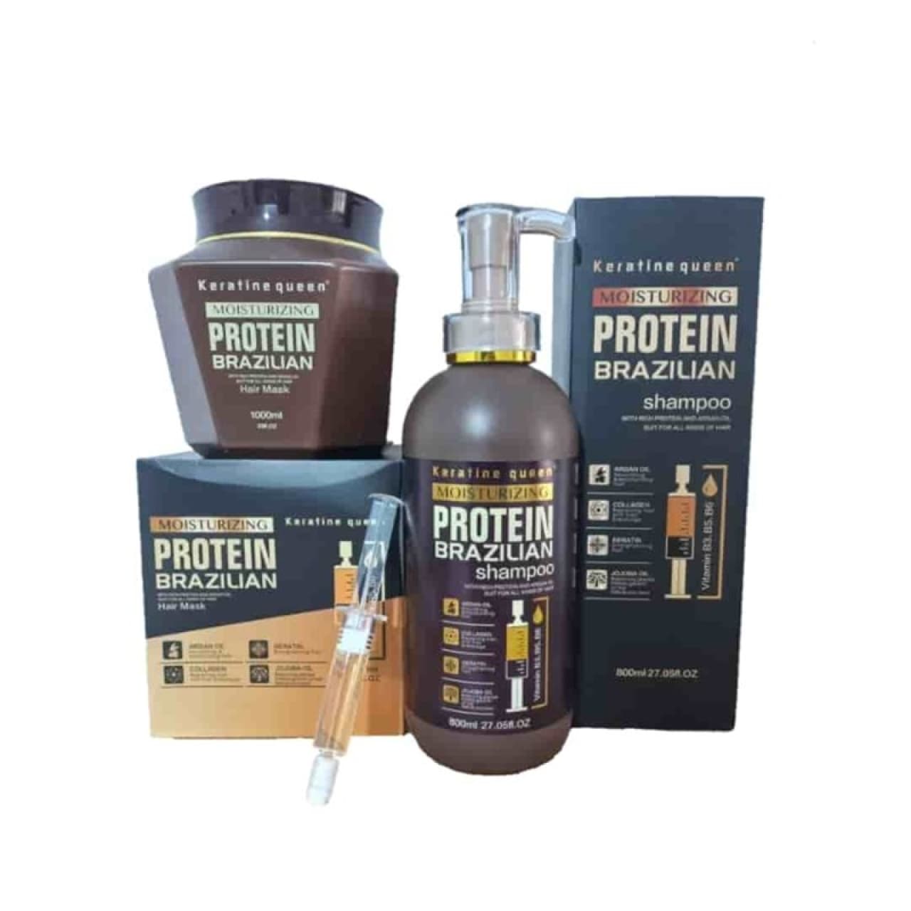ست شامپو و ماسک کراتین کویین بدون سولفات