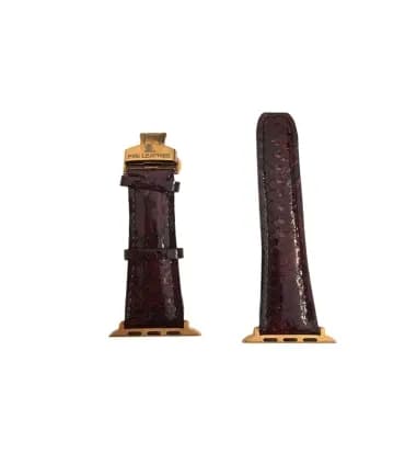 بند اپل واچ چرمی برند پیری پوست ماری قرمز سایز 42/44/45/49 میلیمتری