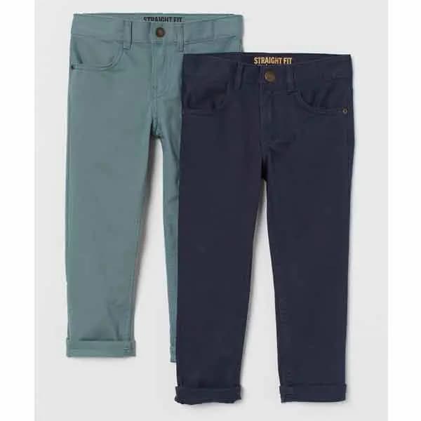 شلوار کتان بچه گانه برند اچ اند ام مدل Straight Fit