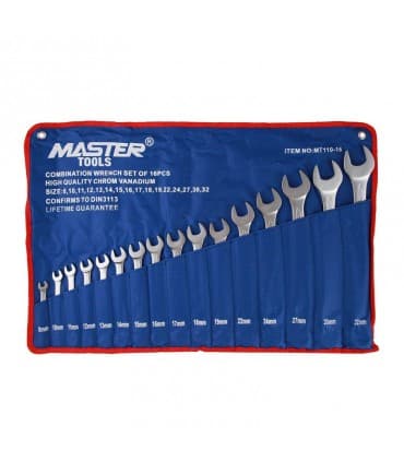 مجموعه 16 عددی آچار یکسر تخت یکسر رینگی مستر تولز مدل MT110-16