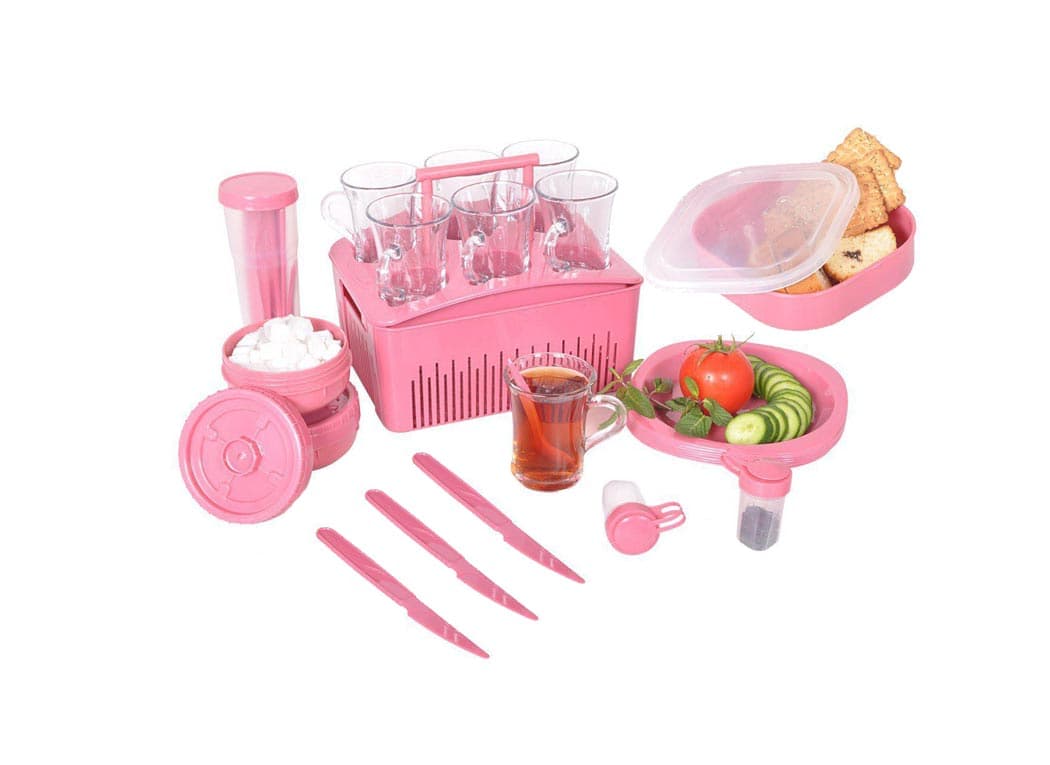 سرویس چای خوری مسافرتی 6 نفره صدف (34 پارچه)