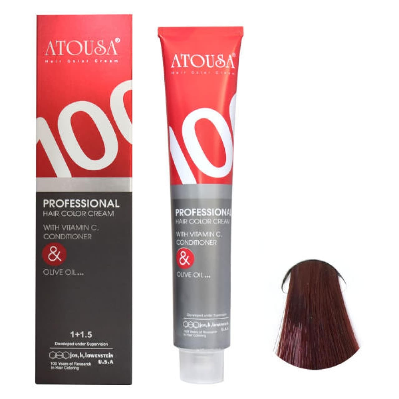 رنگ مو آتوسا شماره 4.57 حجم 100 میلی لیتر رنگ قهوه ای ماهاگونی متوسط