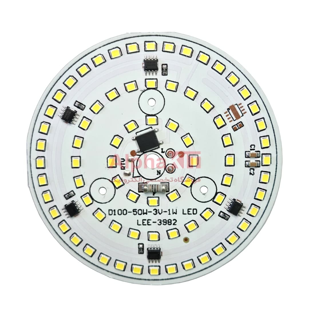 ال ای دی 50 وات 220 ولت سفید مهتابی قطر 100 میلیمتر