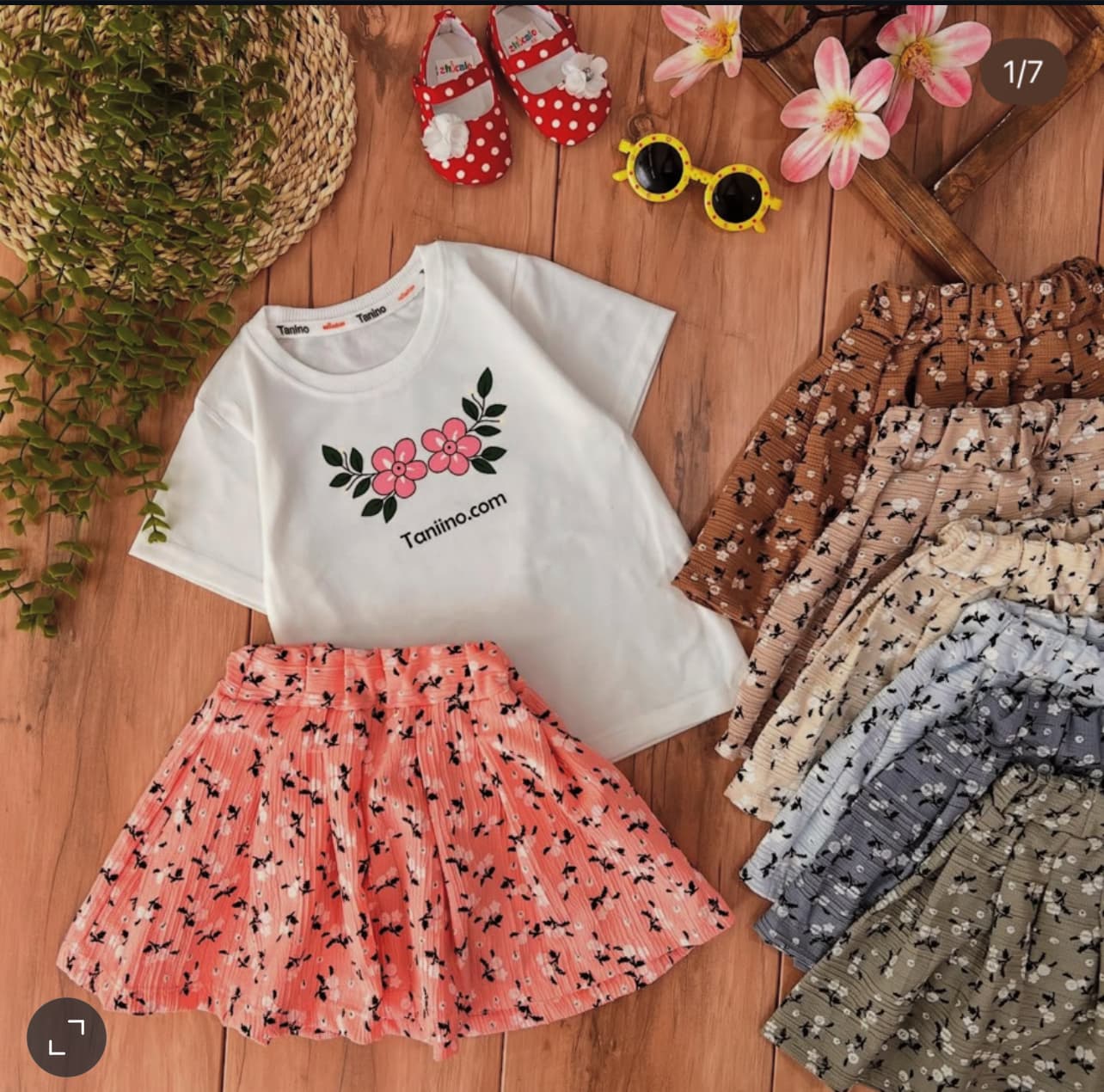 تیشرت دامن گلگلی8034