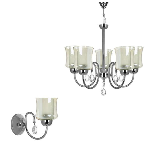 لوستر و چراغ دیواری چشمه نور کد A811/5-1-G-Pro