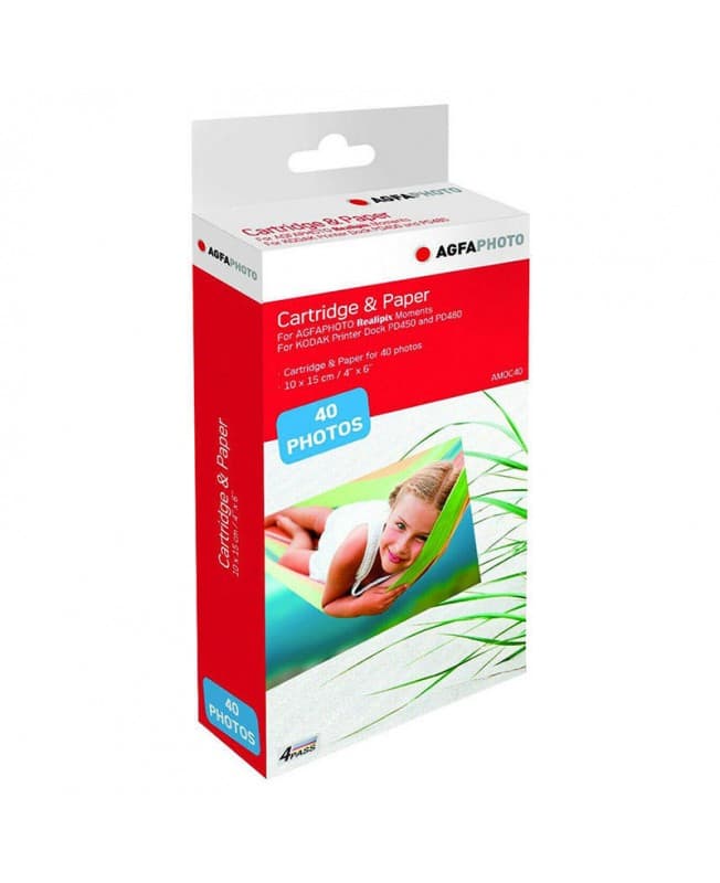 کاغذ چاپ سریع 40 تایی پرینتر آگفافوتو | AGFAPHOTO Cartridge & Paper