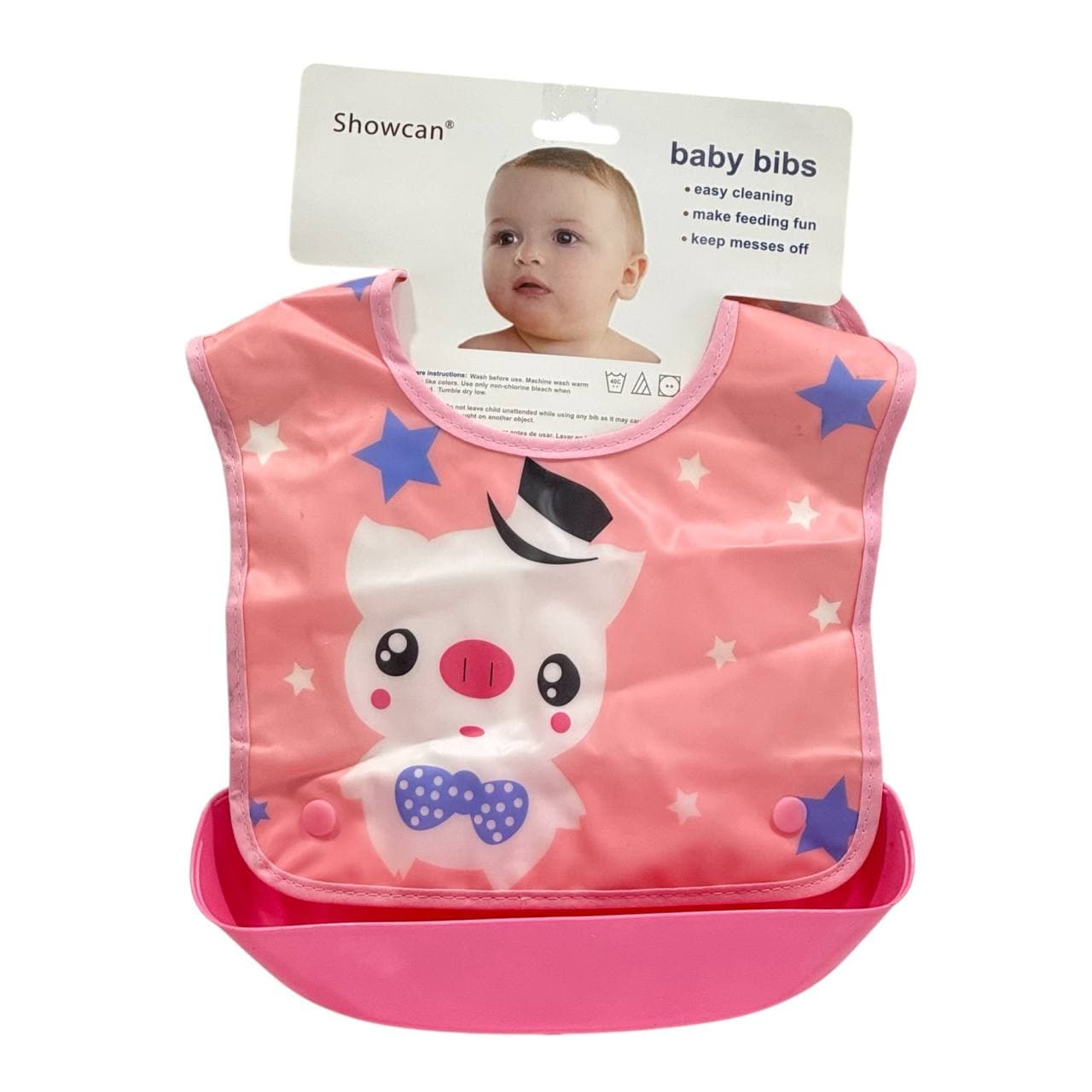 ظرف غذای کودک به همراه پیشبند طرح خوک