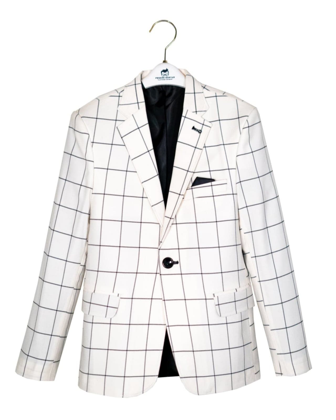 کت چهارخانه سفید پسرانه