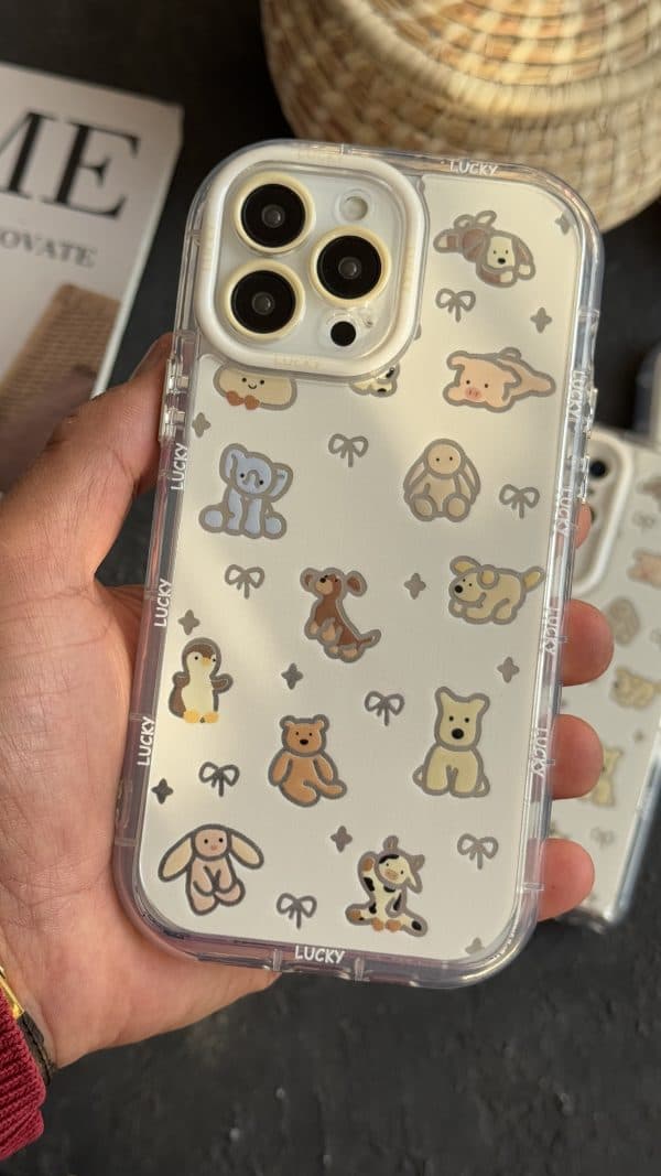 قاب موبایل ( آیفون – سامسونگ ) انیمال فرندز پاپیون خرگوش و سگ و خرسی