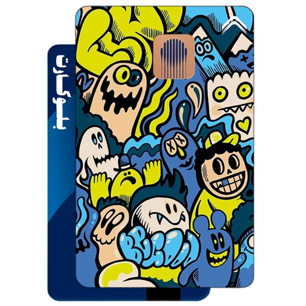 استیکر بلوکارت مدل طرح دار کد CAF804-KB