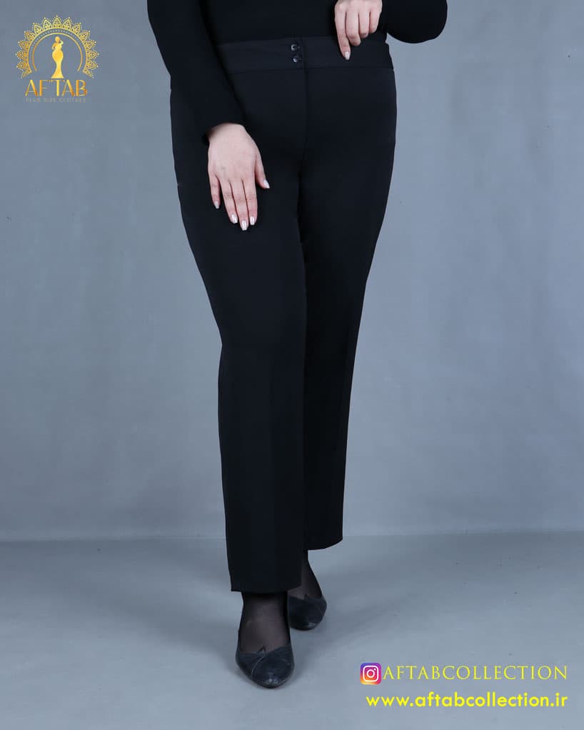 شلوار کرپ گاباردین قد 100 سایز بزرگ3557