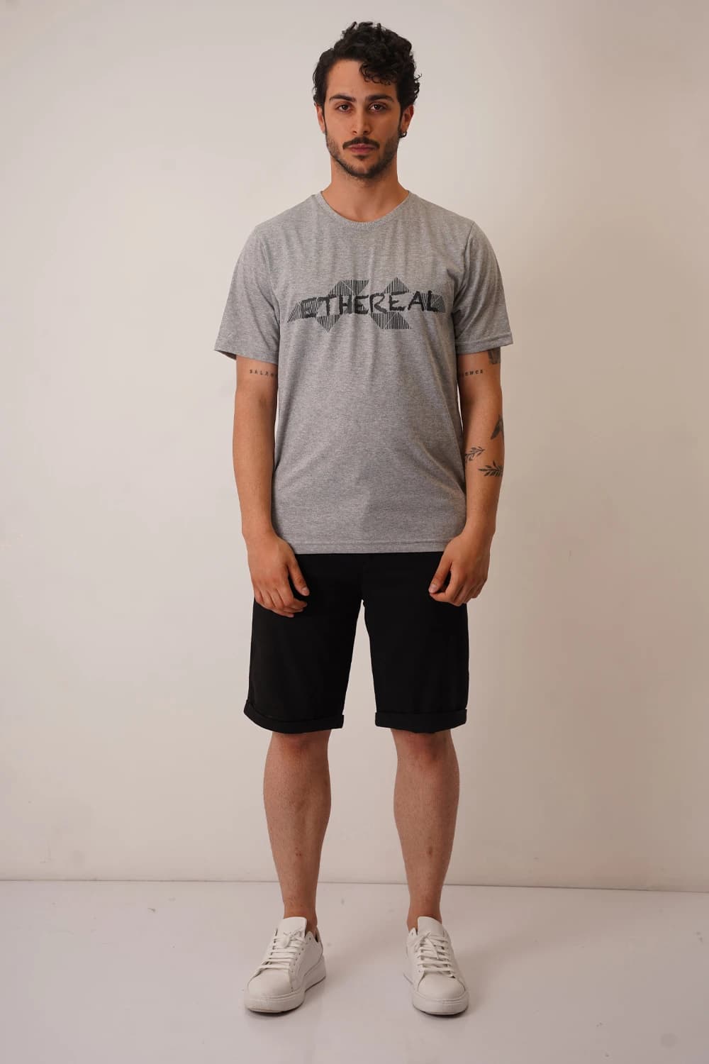 تیشرت یقه کشبافت چاپی ethereal مردانه