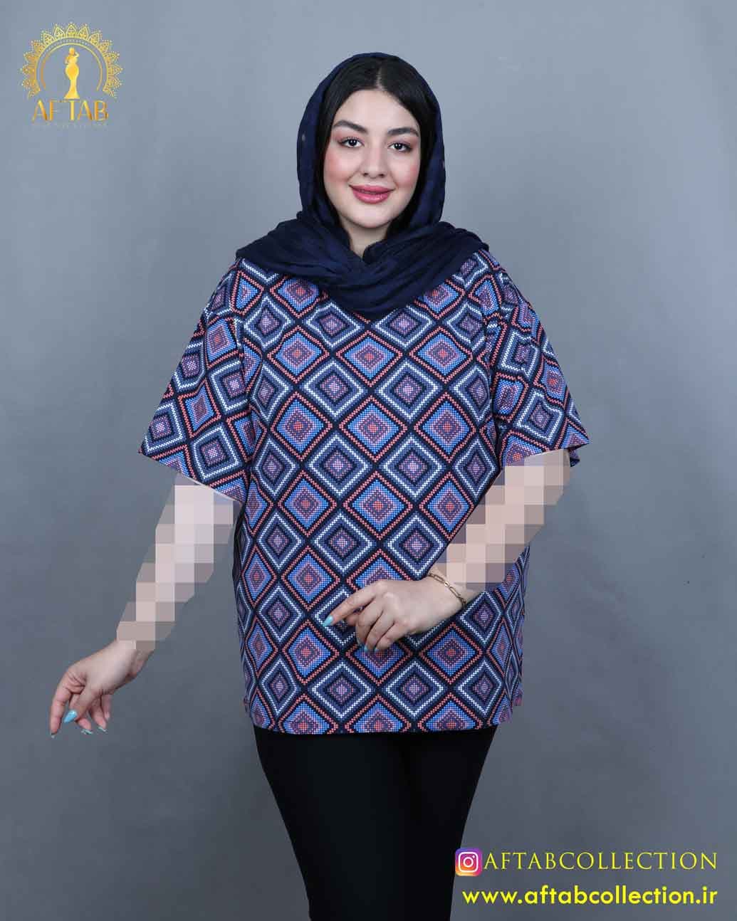 تیشرت نخ پنبه طرحدار سایزبزرگ 5736
