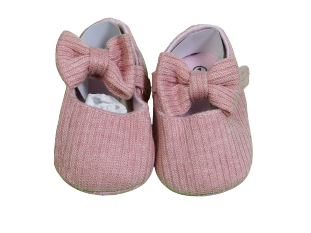 پاپوش بافت استپ دار دخترانه صورتی