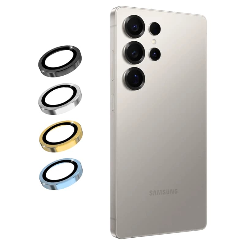 محافظ لنز دوربین Samsung Galaxy S25 Ultra رینگی مدل شیشه ای آلومینیومی