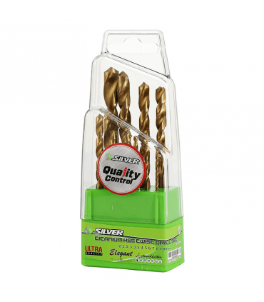 مجموعه 10 عددی مته تیتانیوم سیلور مدل GT-BT10