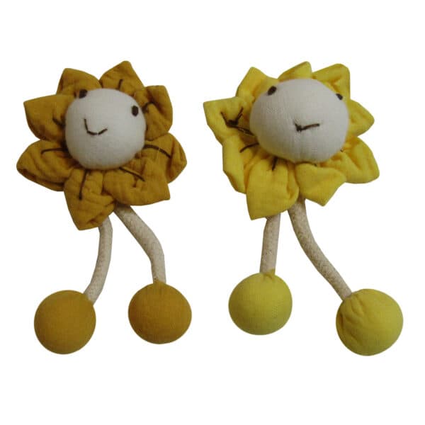 آفتابگردان گل تزیینی بسته 2 عددی برگ دار کوچک