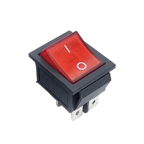 کلید راکر چراغدار بزرگ ۴ پین مدل KCD-4 پایه برنج