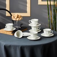 ست قهوه خوری ۶ نفره کاراجا Can سفید 90 میلی