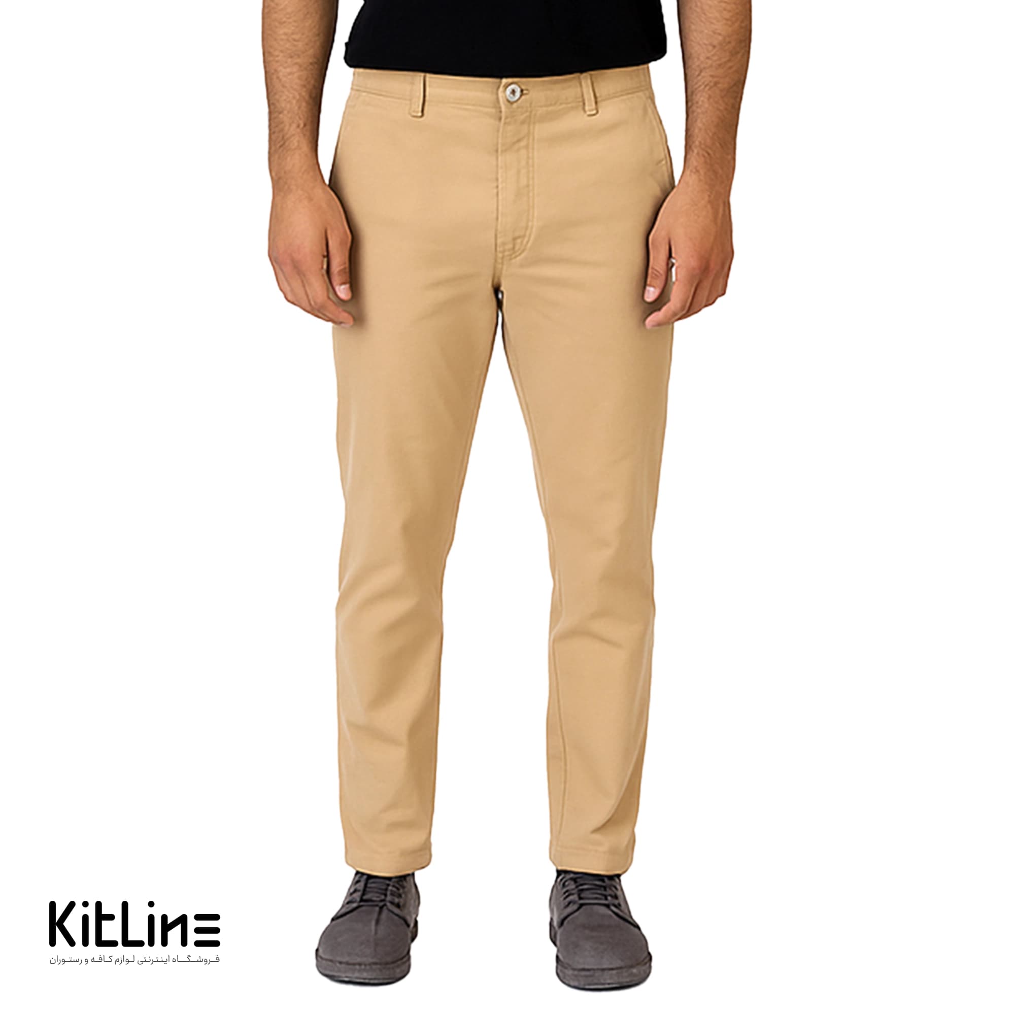 شلوار کتان کلاسیک کرم سارا فرم