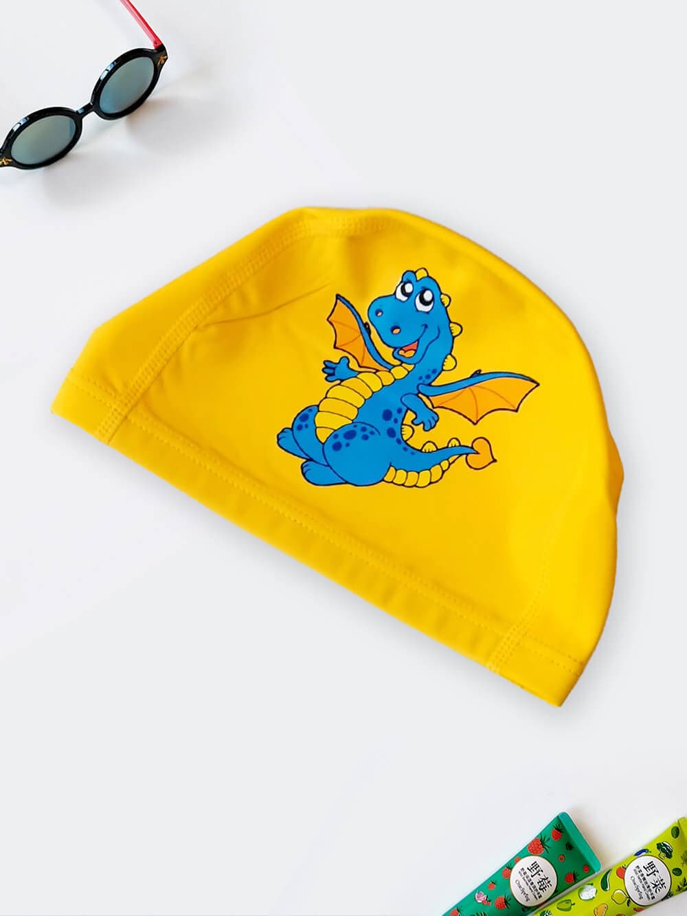 کلاه استخر نوجوان دخترانه و پسرانه برای شنا با جنس فومی درجه یک زرد رنگ