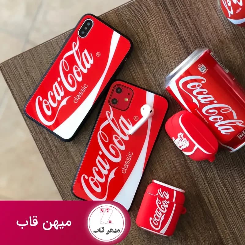 قاب موبایل آیفون کوکاکولا پشت گلس قرمز - کد (۹۹۵۹۳)