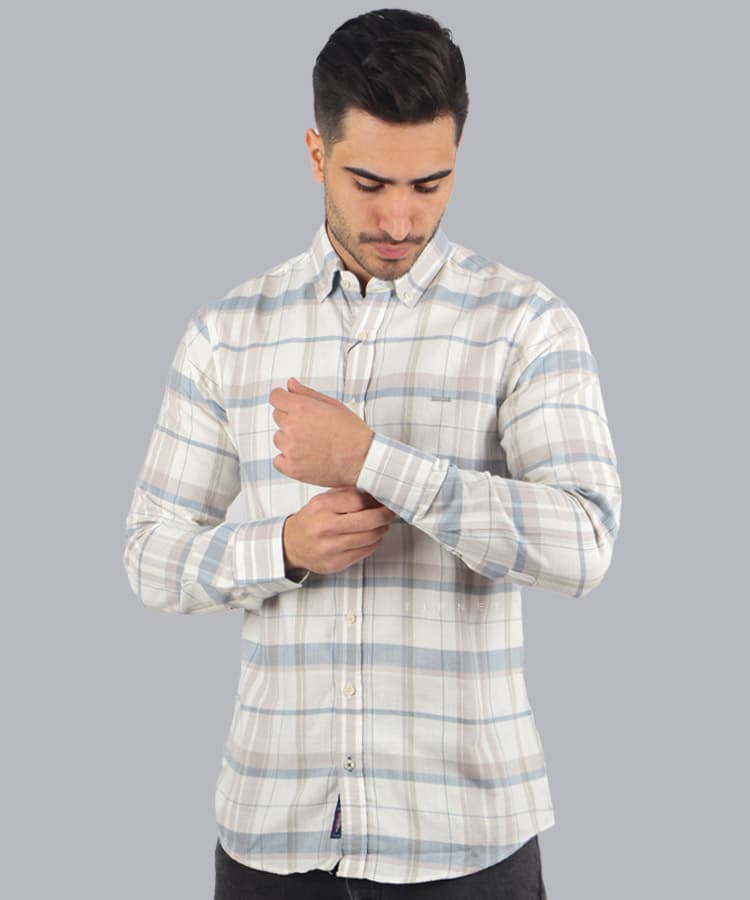 پیراهن مردانه آستین بلند چهارخانه 8832