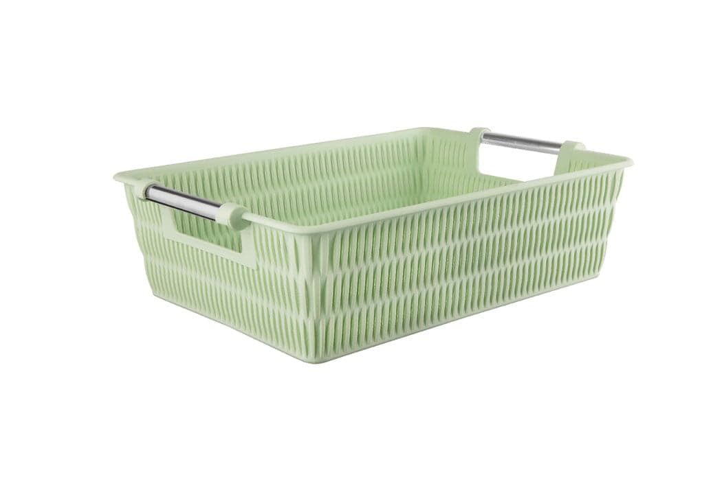 سبد میوه پلاستیکی بزرگ لیمون (دسته استیل)