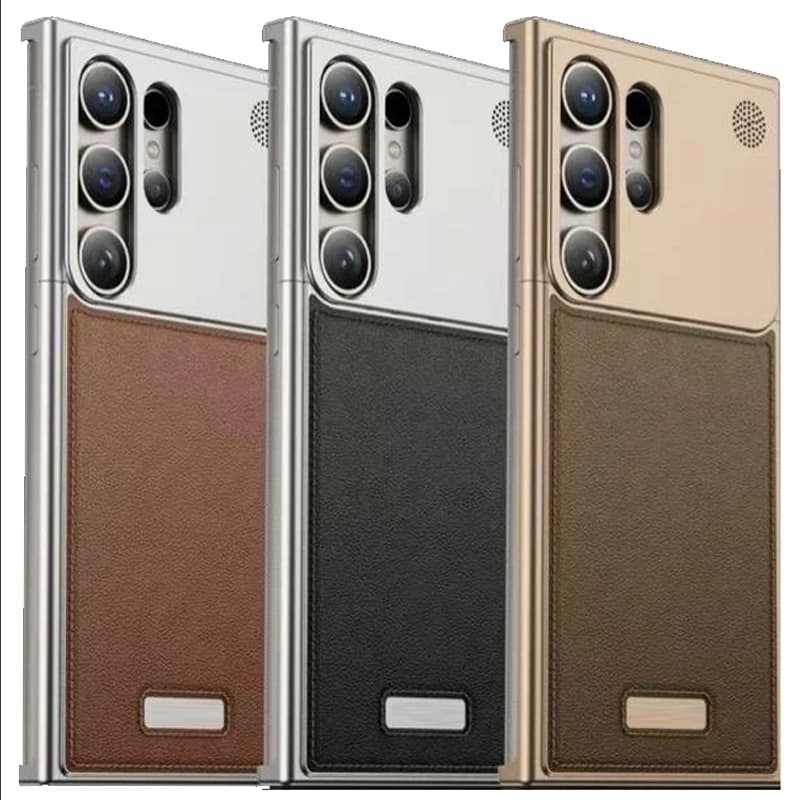 کاور چرمی آلومینیومی مدل Aero Leather مناسب برای گوشی Samsung Galaxy S24 Ultra