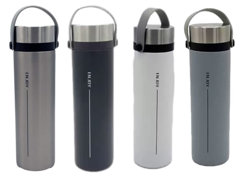 فلاسک استیل 520 میلی لیتر ENGOY به همراه توری صافی و بند سیلیکونی