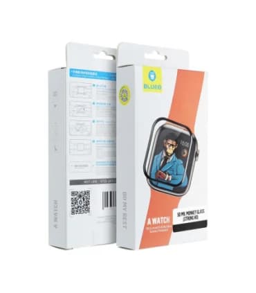 گلس قالب نصب اسان بلو اپل واچ 45 Blueo 5D Mr Monkey Glass 45Mm