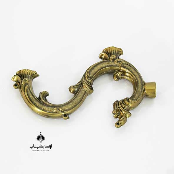 شاخه دو لامپ S ایتالیا 20 سانت با آبکاری آنتیک چینی