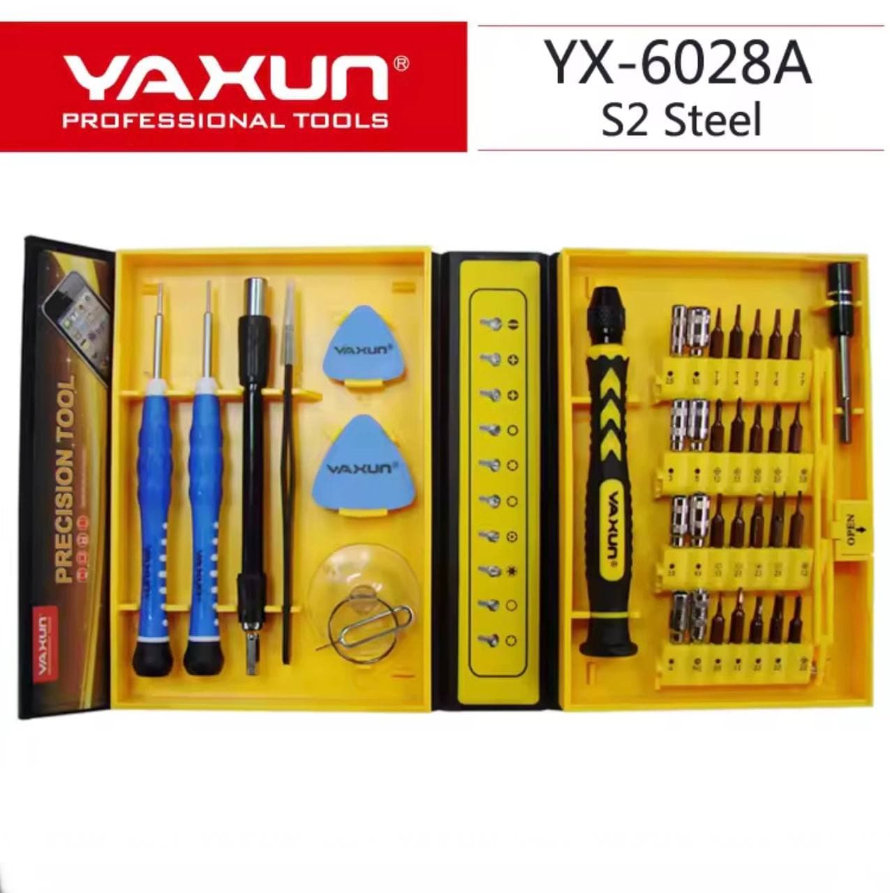 ست پیچ گوشتی یاکسون مدل YAXUN YX-6028-A مجموعه 38 عددی