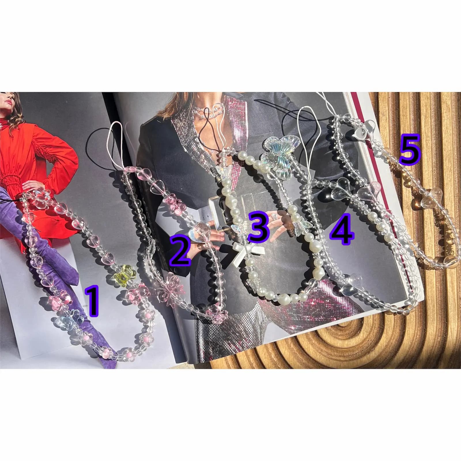 بند دستی مرواریدی - پروانه ای کوتاه - کد (۳۲۴۴۲)