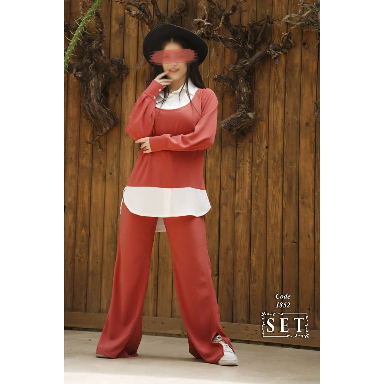 ست مدل سامانتا رنگ گلبهی سیر کد 1852 برند SET