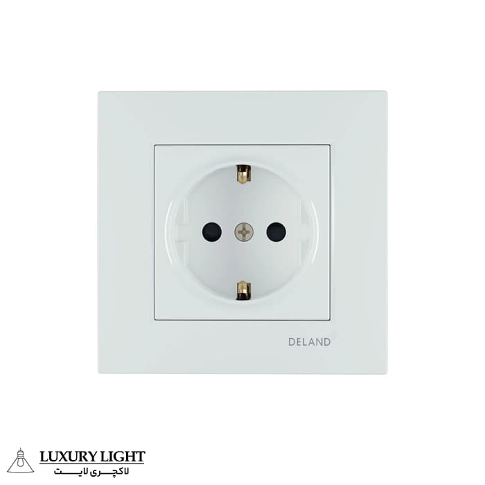 پریز ارت دار محافظ دار با پایه سرامیکی دلند مدل آسا