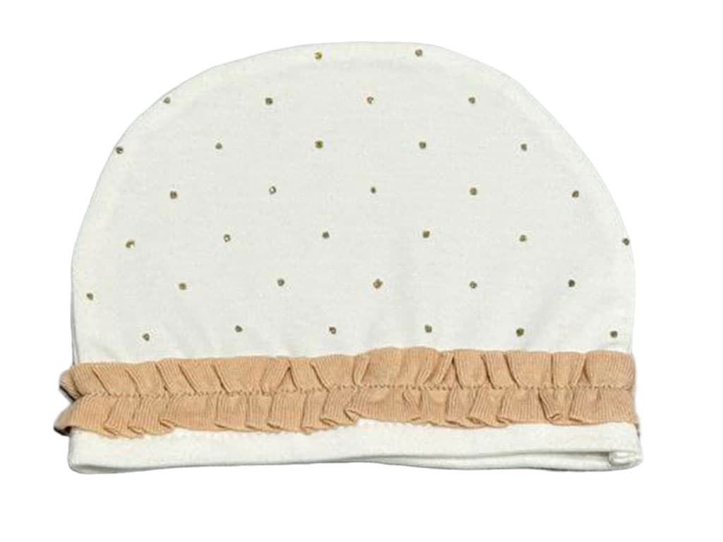 کلاه گرد نوزادی دخترانه رنگ سفید شیری طرح لیتل فاکس پاریز Pariz